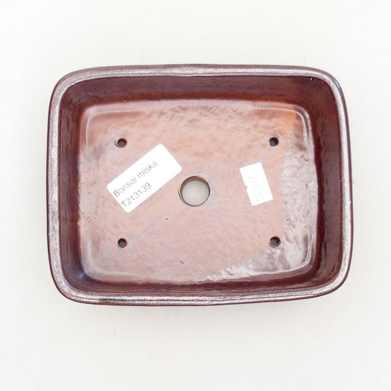 Bol à bonsaï en céramique 15 x 11,5 x 5 cm, brun