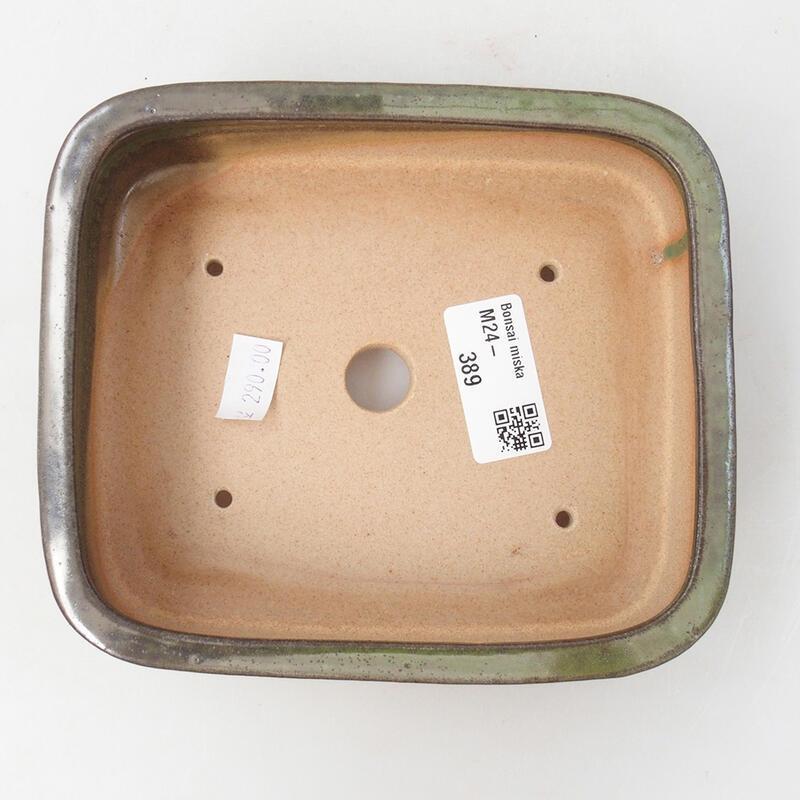 Bol à bonsaï en céramique 15 x 12,5 x 4,5 cm, vert