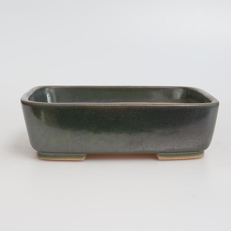 Bol à bonsaï en céramique 15 x 12 x 4,5 cm, vert