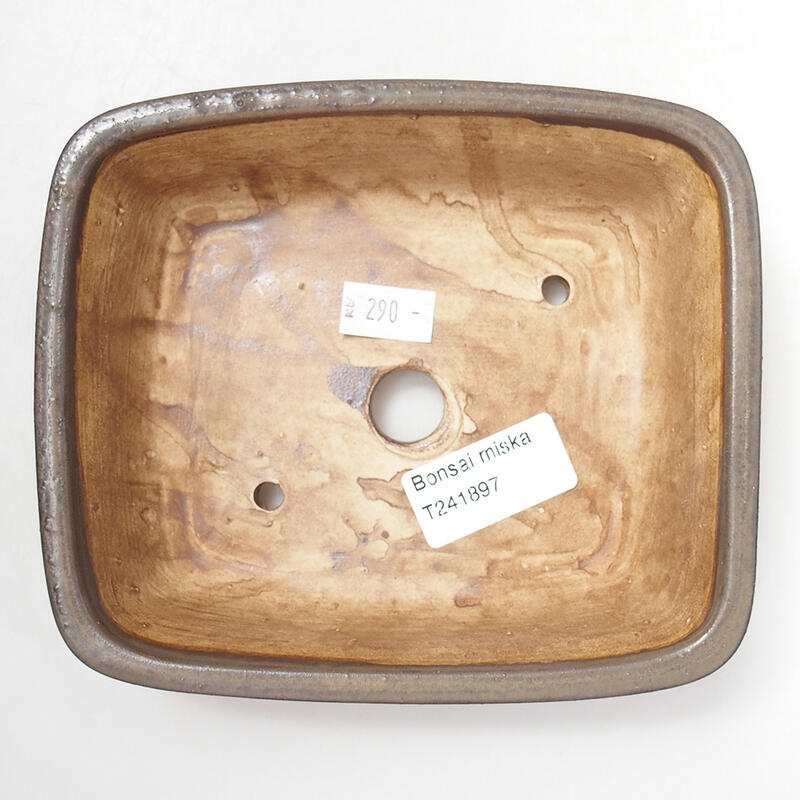 Bol à bonsaï en céramique 15 x 13 x 5 cm, brun