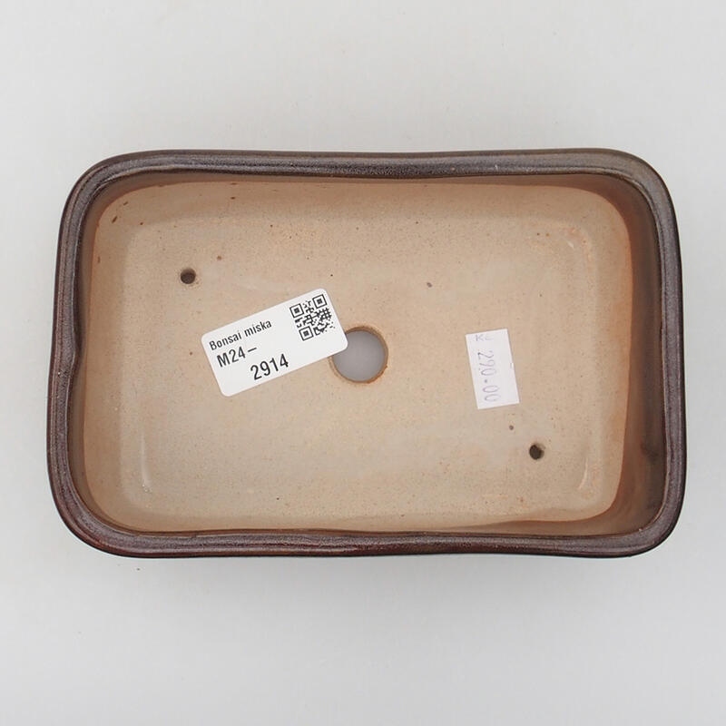 Bol à bonsaï en céramique 16 x 10 x 5 cm, brun