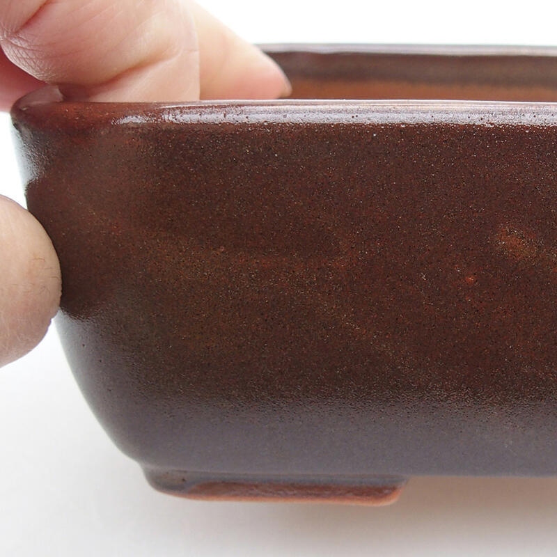 Bol à bonsaï en céramique 16 x 10 x 5 cm, brun