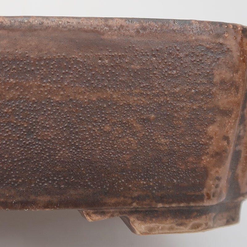 Bol à bonsaï en céramique 17,5 x 14,5 x 5,5 cm, brun