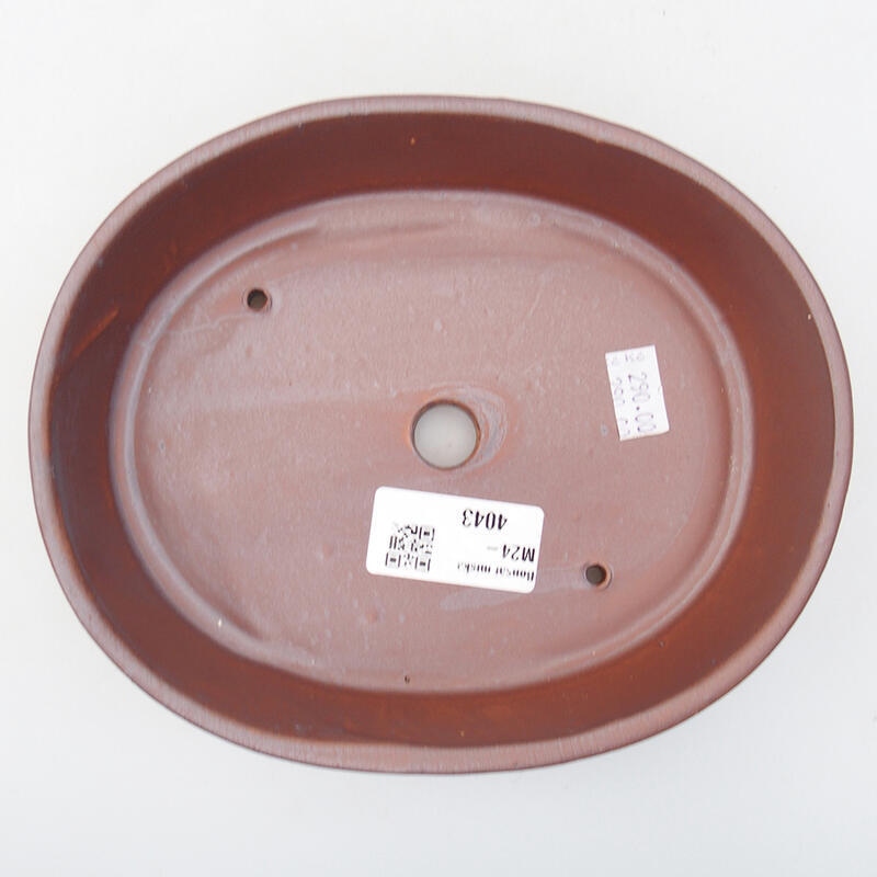 Bol à bonsaï en céramique 17,5 x 14 x 4 cm, couleur métal