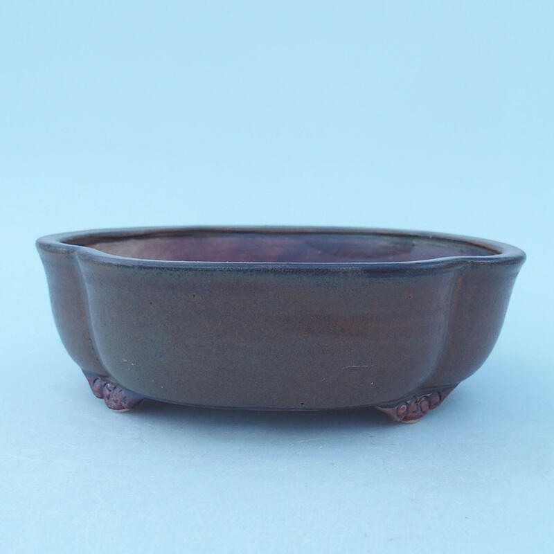 Bol à bonsaï en céramique 17,5 x 15 x 5,5 cm, brun