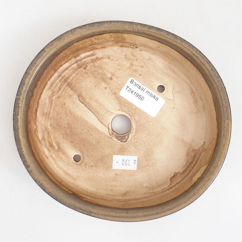 Bol à bonsaï en céramique 17,5 x 16 x 4,5 cm, brun