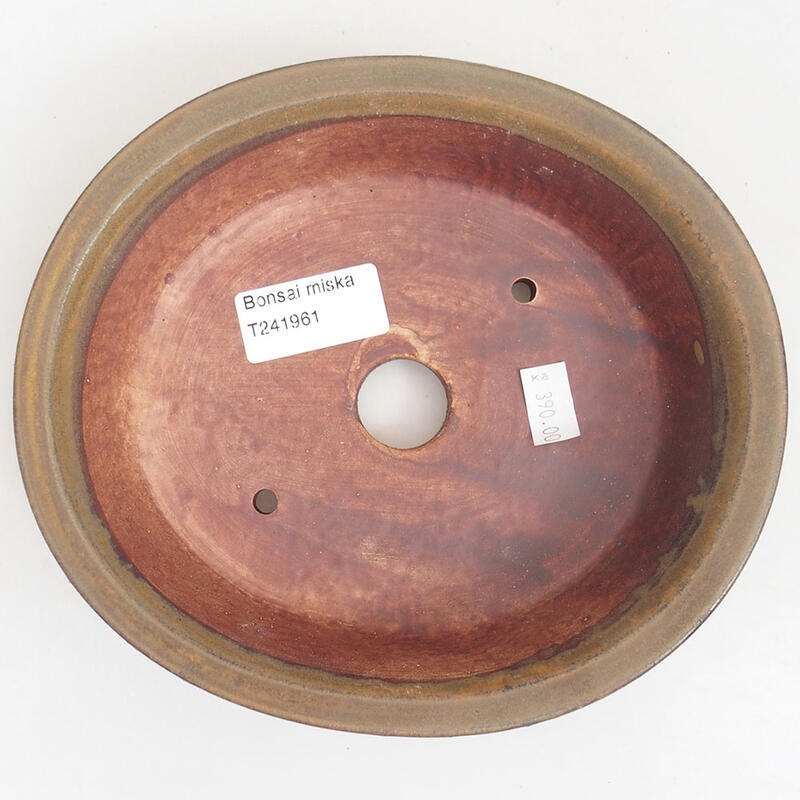 Bol à bonsaï en céramique 17,5 x 16 x 4,5 cm, brun