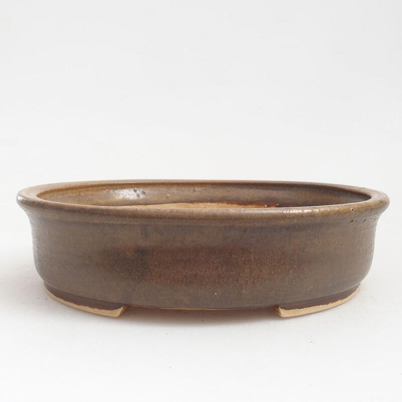 Bol à bonsaï en céramique 17,5 x 16 x 4,5 cm, brun