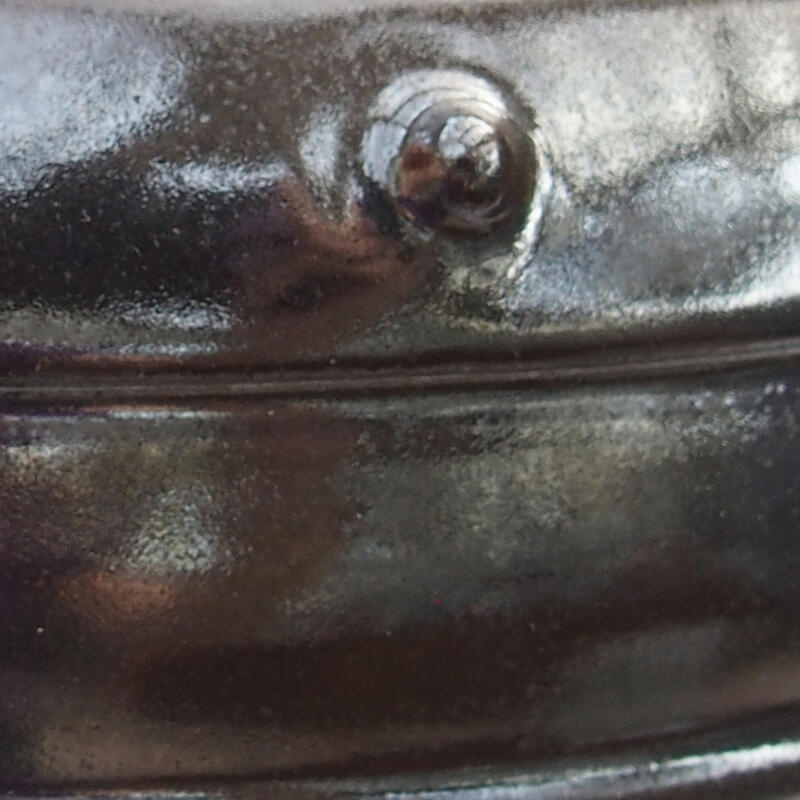 Bol à bonsaï en céramique 17,5 x 17,5 x 6 cm, couleur métal