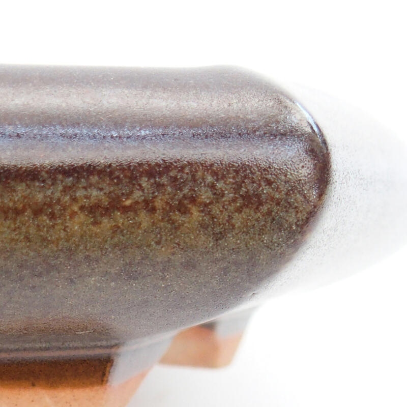 Bol à bonsaï en céramique 17 x 14 x 3,5 cm, brun