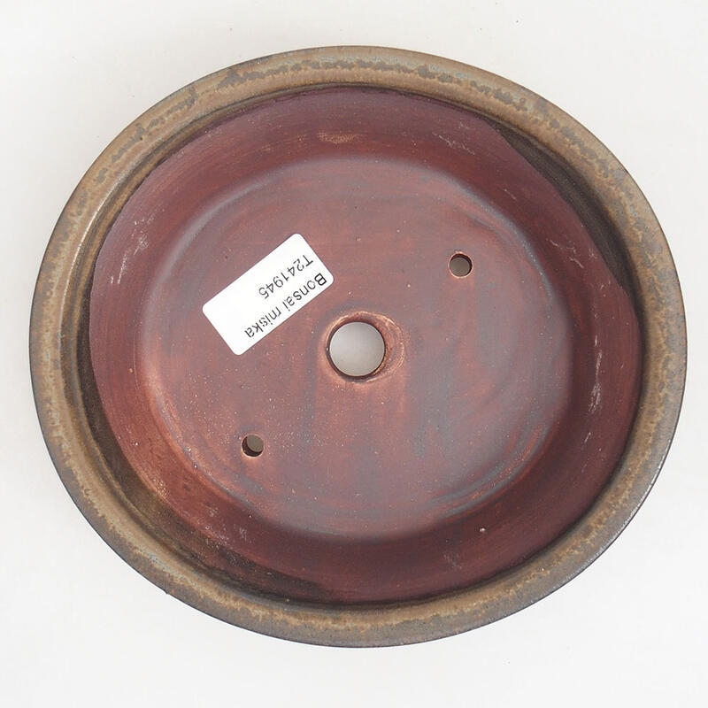 Bol à bonsaï en céramique 18,5 x 17 x 4,5 cm, brun