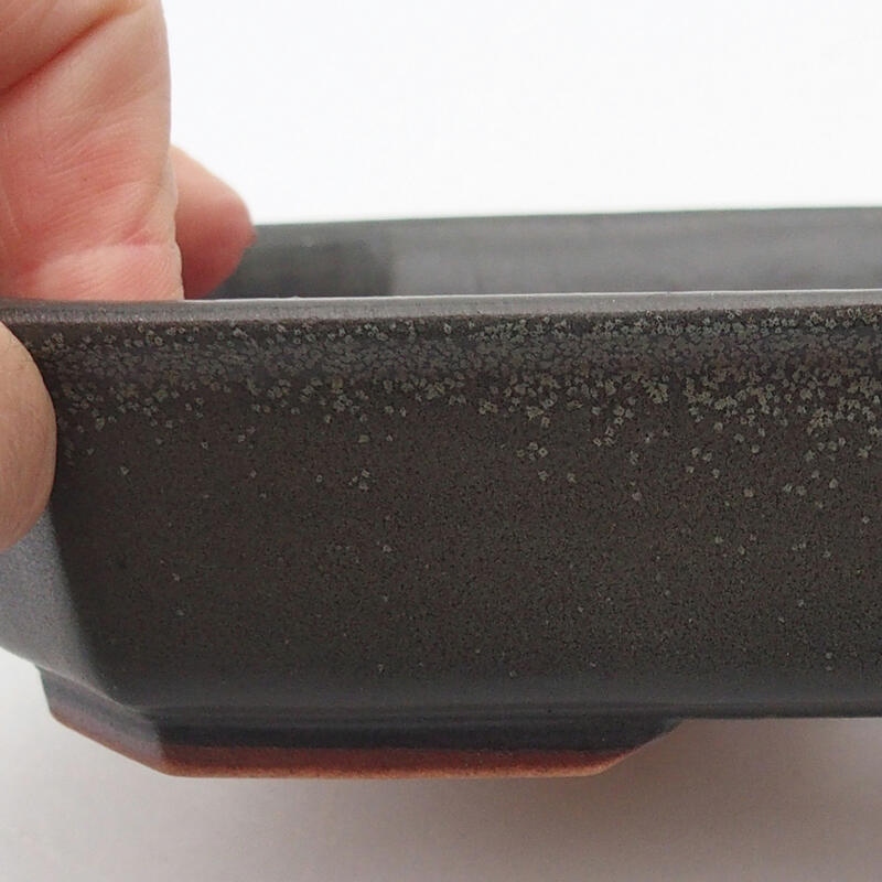 Bol à bonsaï en céramique 18 x 13,5 x 4 cm, gris