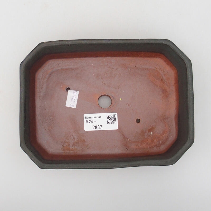 Bol à bonsaï en céramique 18 x 13,5 x 4 cm, gris
