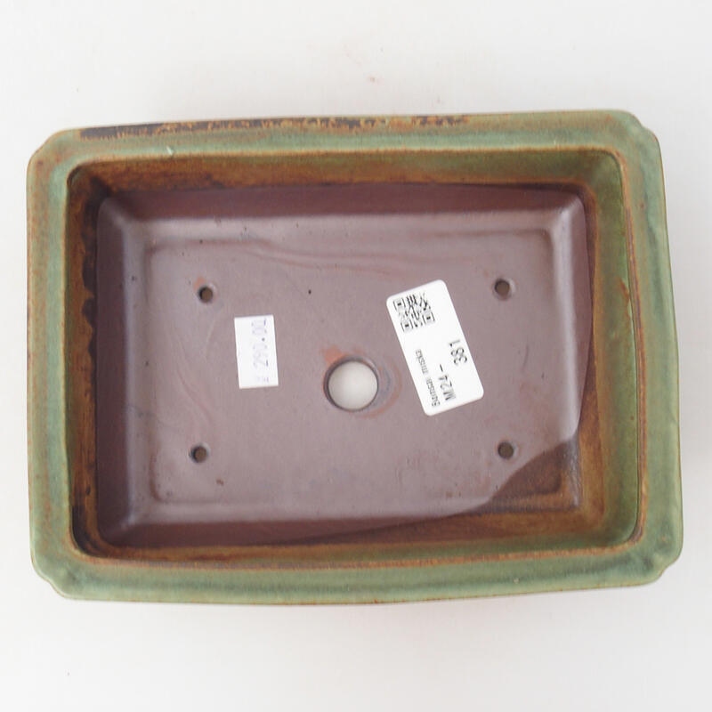 Bol à bonsaï en céramique 18 x 13,5 x 4 cm, vert