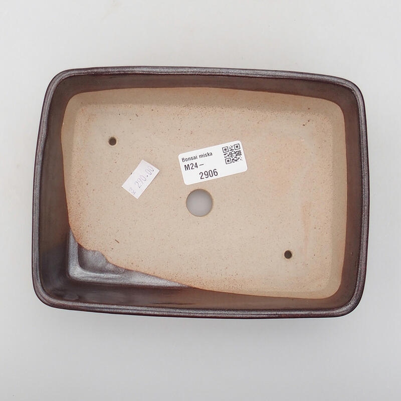 Bol à bonsaï en céramique 18 x 13 x 4,5 cm, brun
