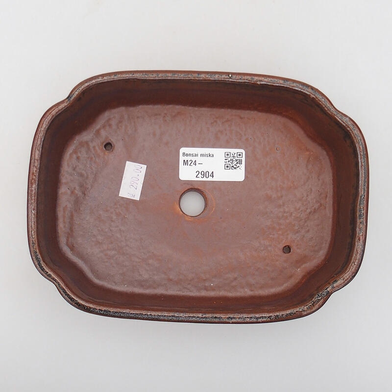 Bol à bonsaï en céramique 18 x 13 x 5 cm, couleur brun-noir