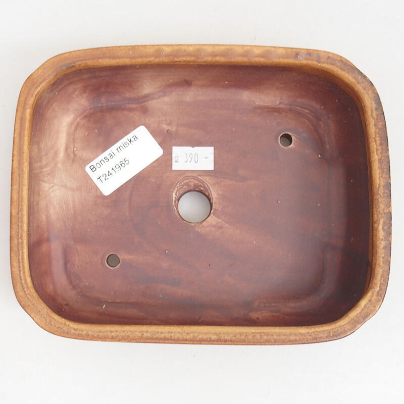 Bol à bonsaï en céramique 18 x 14,5 x 4,5 cm, brun