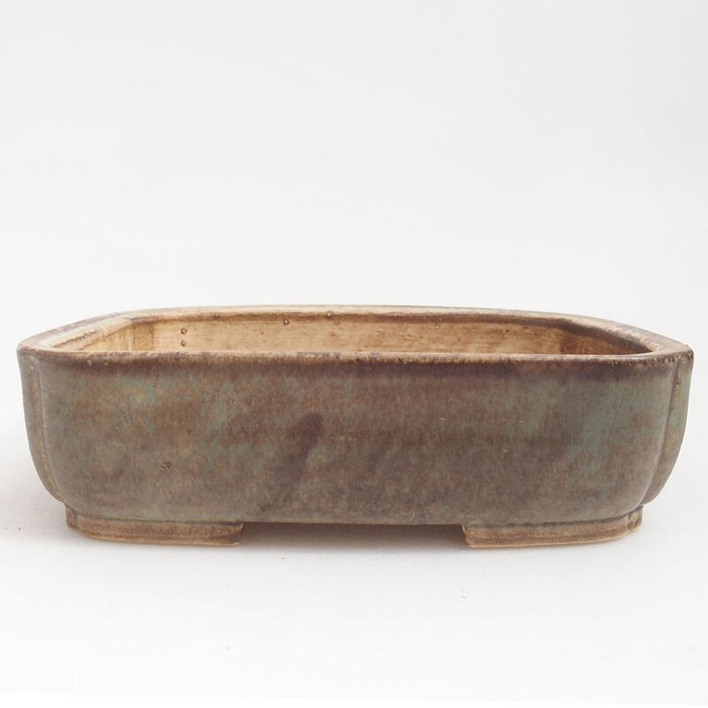 Bol à bonsaï en céramique 18 x 14,5 x 4,5 cm, vert