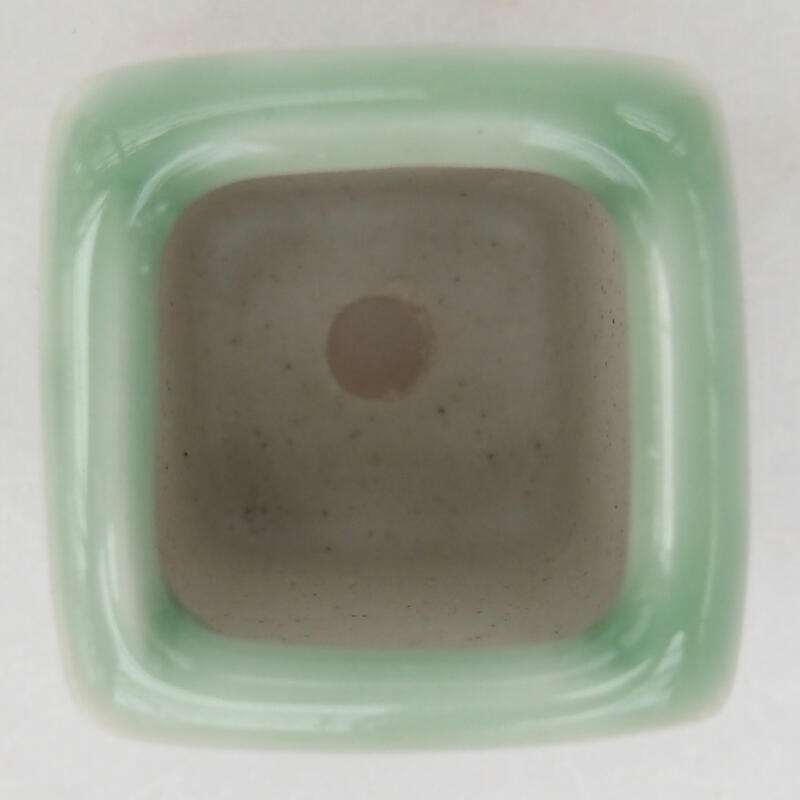 Bol à bonsaï en céramique 2,5 x 2,5 x 3,5 cm, vert