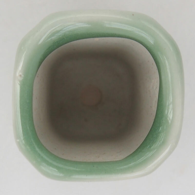 Pot à bonsaï en céramique 2,5 x 2,5 x 4,5 cm, couleur verte