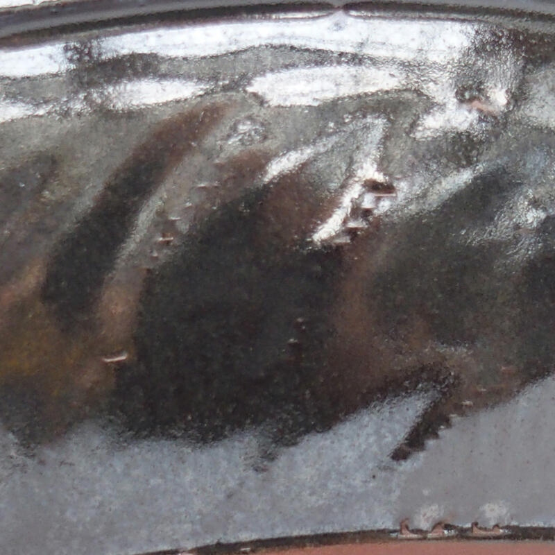 Bol à bonsaï en céramique 20,5 x 20,5 x 6,5 cm, couleur métal