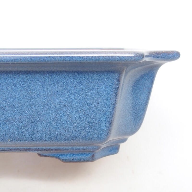 Bol à bonsaï en céramique 21,5 x 21,5 x 6,5 cm, couleur bleu