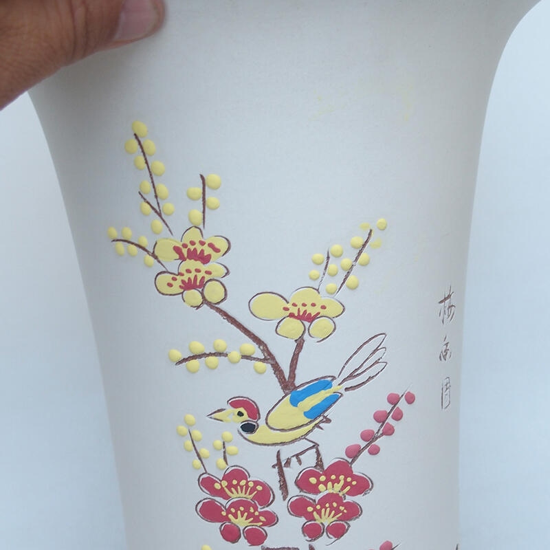 Bol à bonsaï en céramique 21 x 21 x 27 cm, blanc