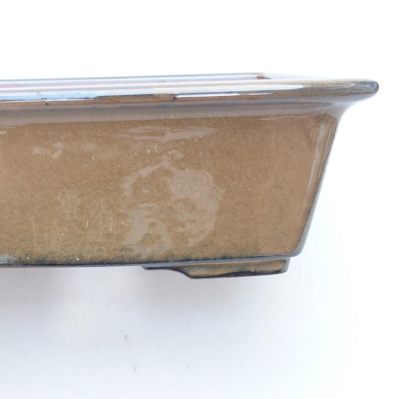 Bol à bonsaï en céramique 22 x 17 x 7 cm, brun