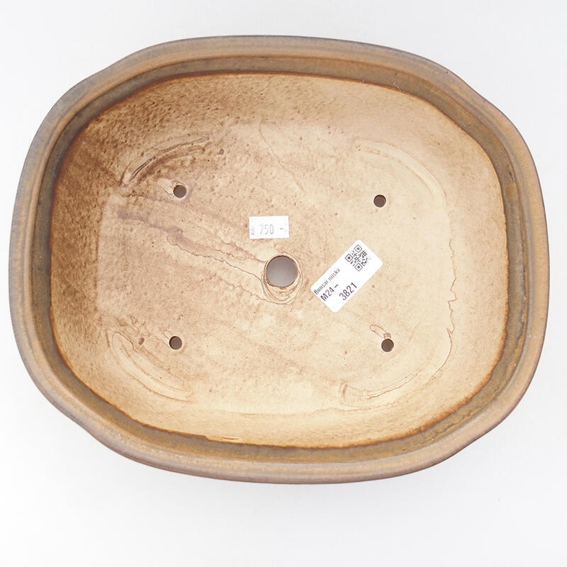 Bol à bonsaï en céramique 25 x 21 x 7,5 cm, brun