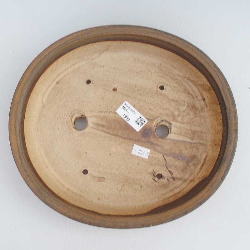 Bol à bonsaï en céramique 26 x 23,5 x 5,5 cm, brun