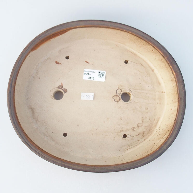 Bol à bonsaï en céramique 28 x 25 x 6 cm, brun