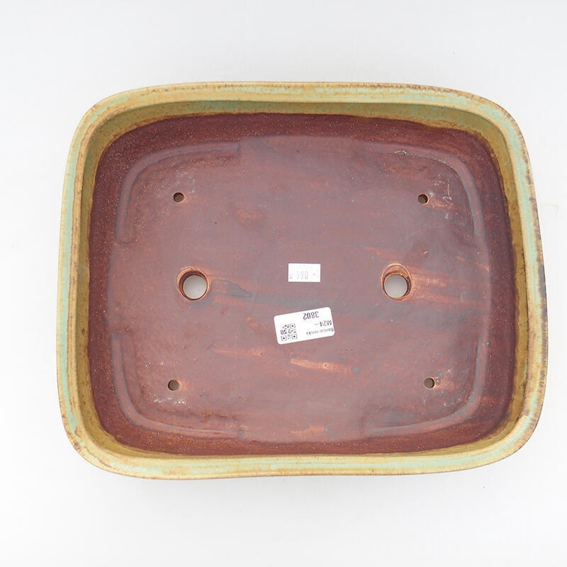 Bol à bonsaï en céramique 29 x 23,5 x 7 cm, vert