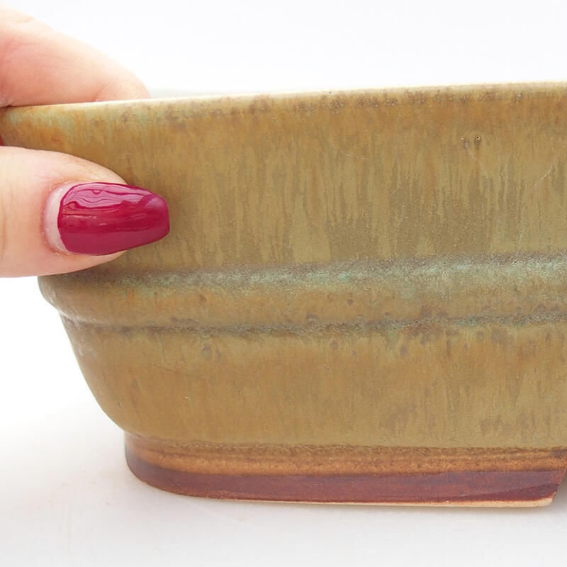 Bol à bonsaï en céramique 29 x 23,5 x 7 cm, vert