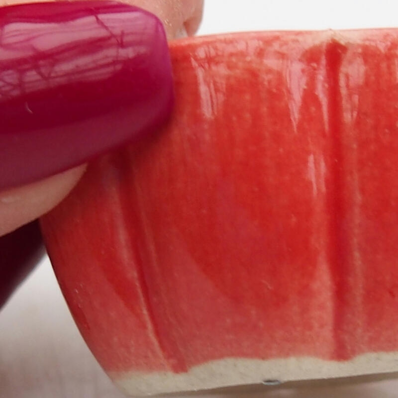 Bol à bonsaï en céramique 3,5 x 3,5 x 2 cm, couleur rouge