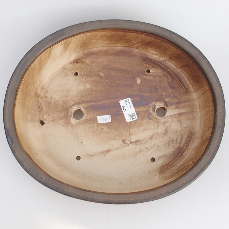 Bol à bonsaï en céramique 32 x 28 x 7,5 cm, brun