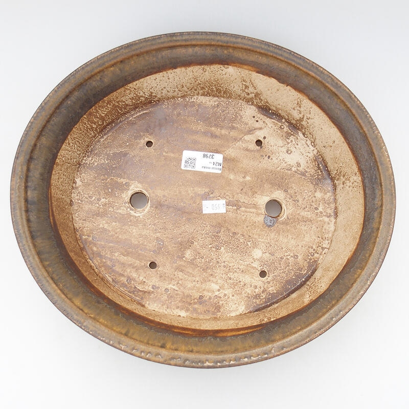 Bol à bonsaï en céramique 32 x 29 x 7,5 cm, brun