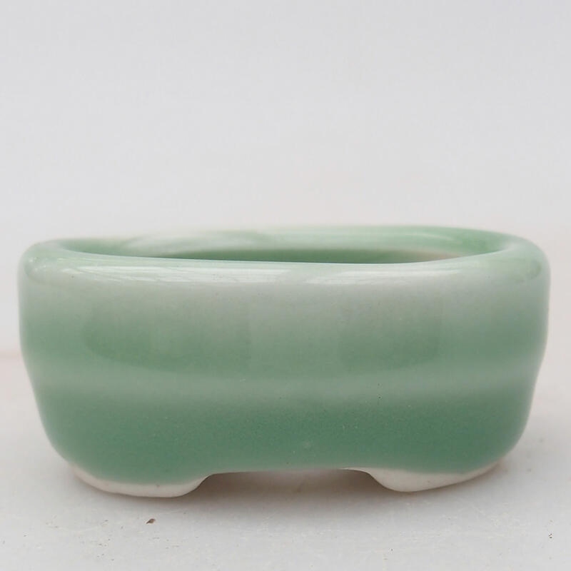 Pot à bonsaï en céramique 4,5 x 3 x 2 cm, couleur verte
