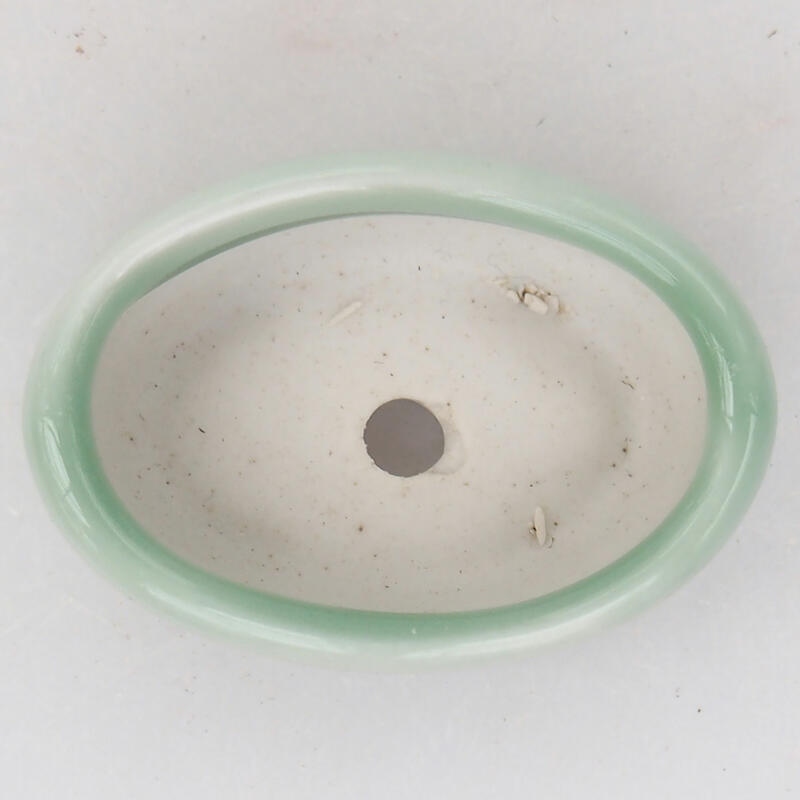 Pot à bonsaï en céramique 4,5 x 3 x 2 cm, couleur verte