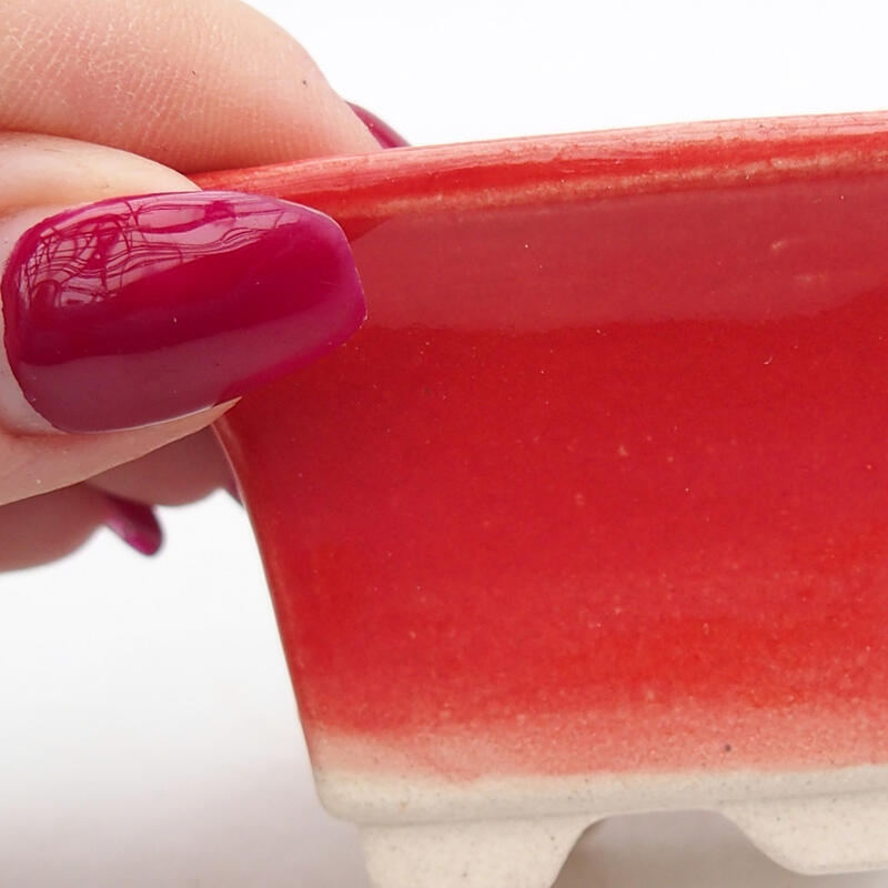 Bol à bonsaï en céramique 5,5 x 5,5 x 3,5 cm, couleur rouge