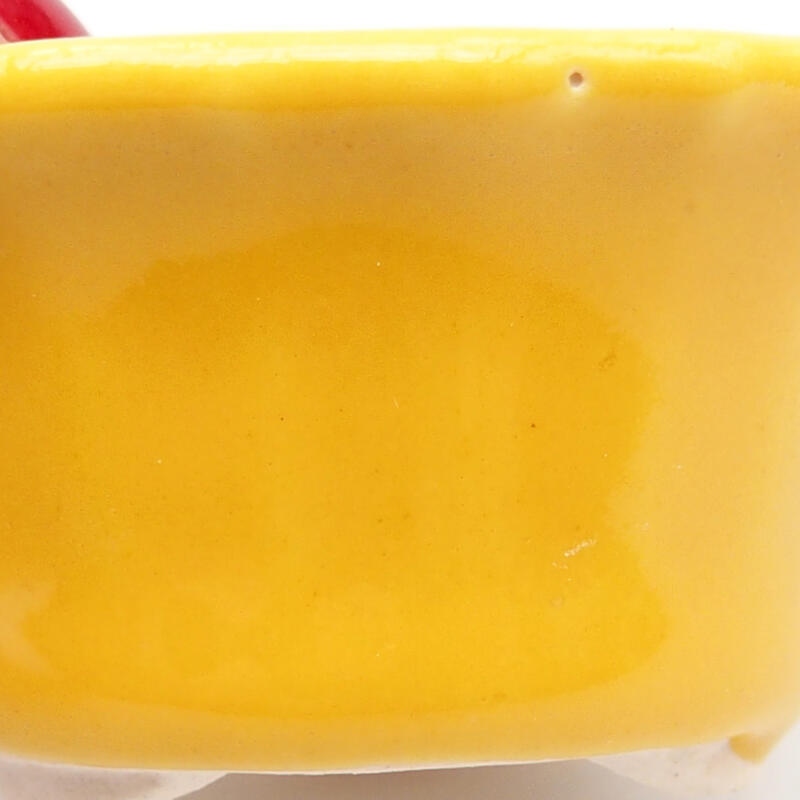 Bol à bonsaï en céramique 5,5 x 5,5 x 3 cm, jaune