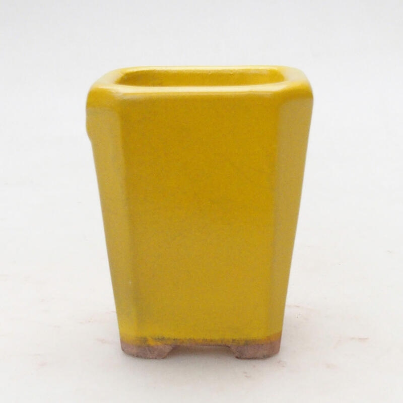 Bol à bonsaï en céramique 5,5 x 5,5 x 7 cm, jaune