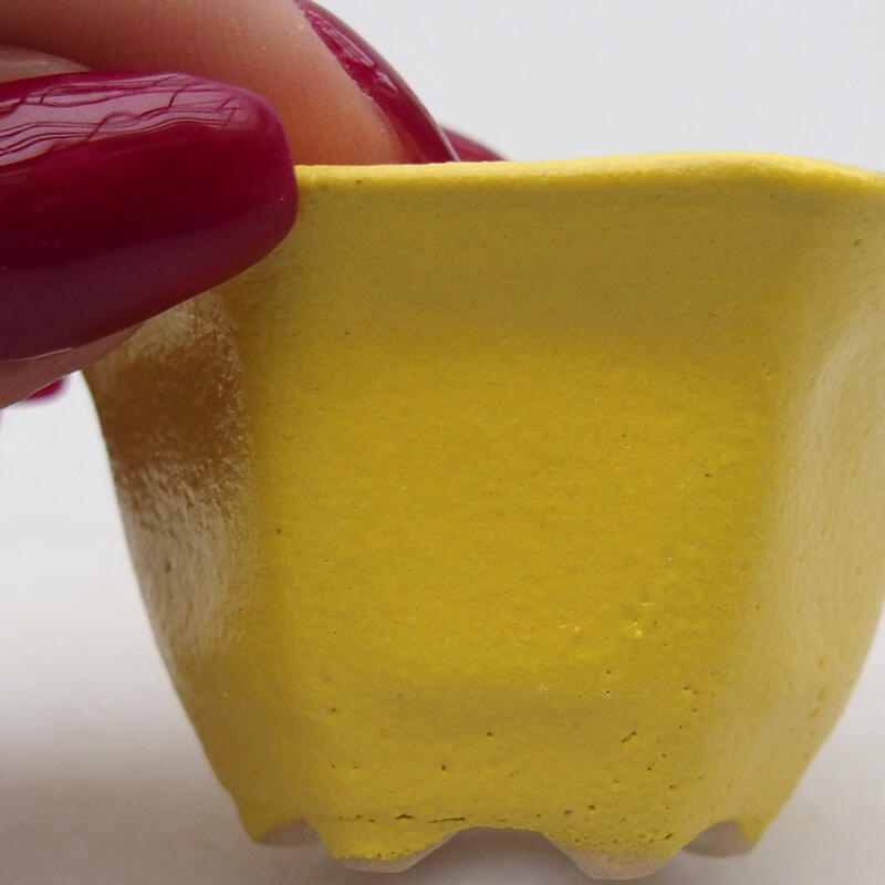 Bol à bonsaï en céramique 5,5 x 5 x 3 cm, jaune