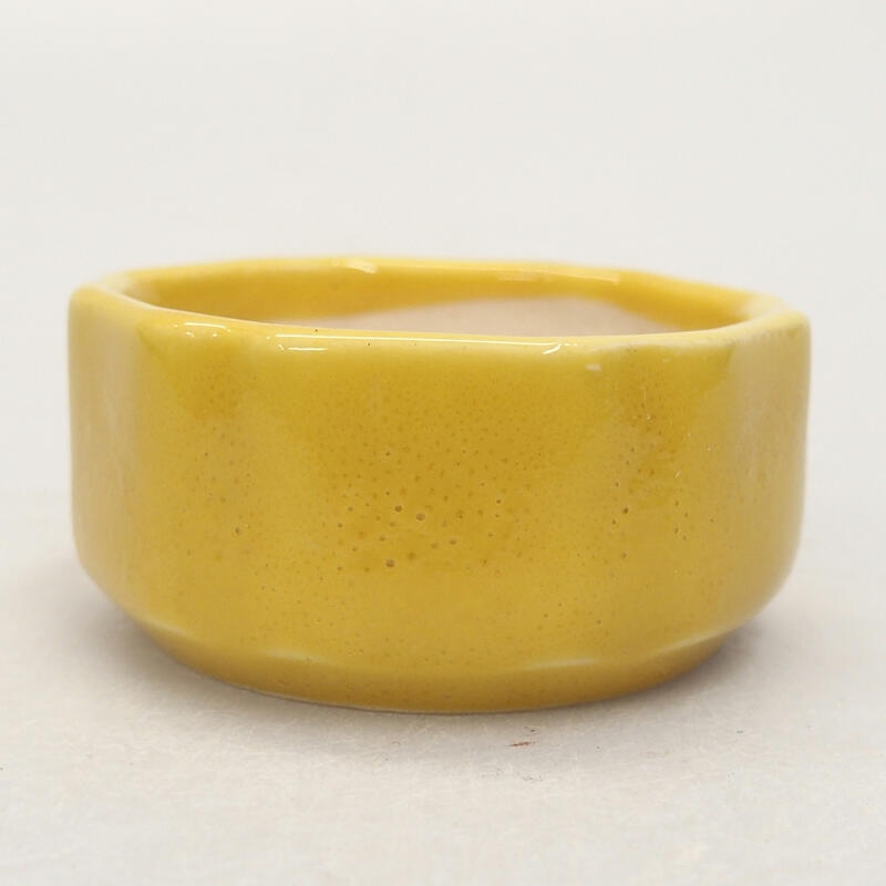 Bol à bonsaï en céramique 5 x 5 x 2 cm, jaune