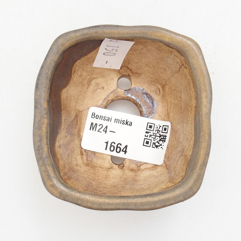 Bol à bonsaï en céramique 6,5 x 6,5 x 3,5 cm, brun