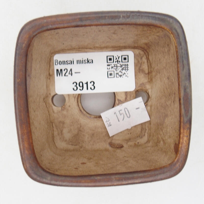 Bol à bonsaï en céramique 6,5 x 6,5 x 4,5 cm, brun