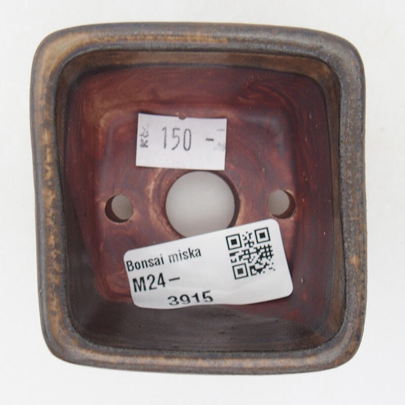 Bol à bonsaï en céramique 6,5 x 6,5 x 4,5 cm, brun
