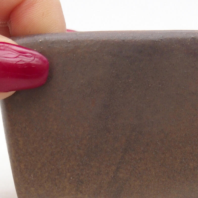 Bol à bonsaï en céramique 6,5 x 6,5 x 4,5 cm, brun