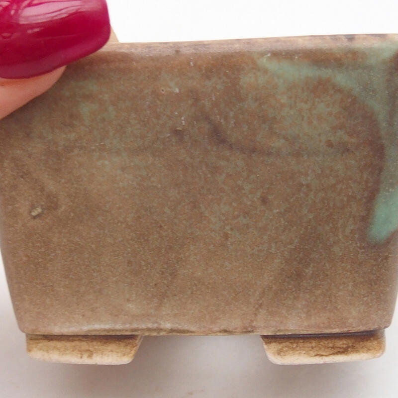 Bol à bonsaï en céramique 6,5 x 6,5 x 4,5 cm, vert