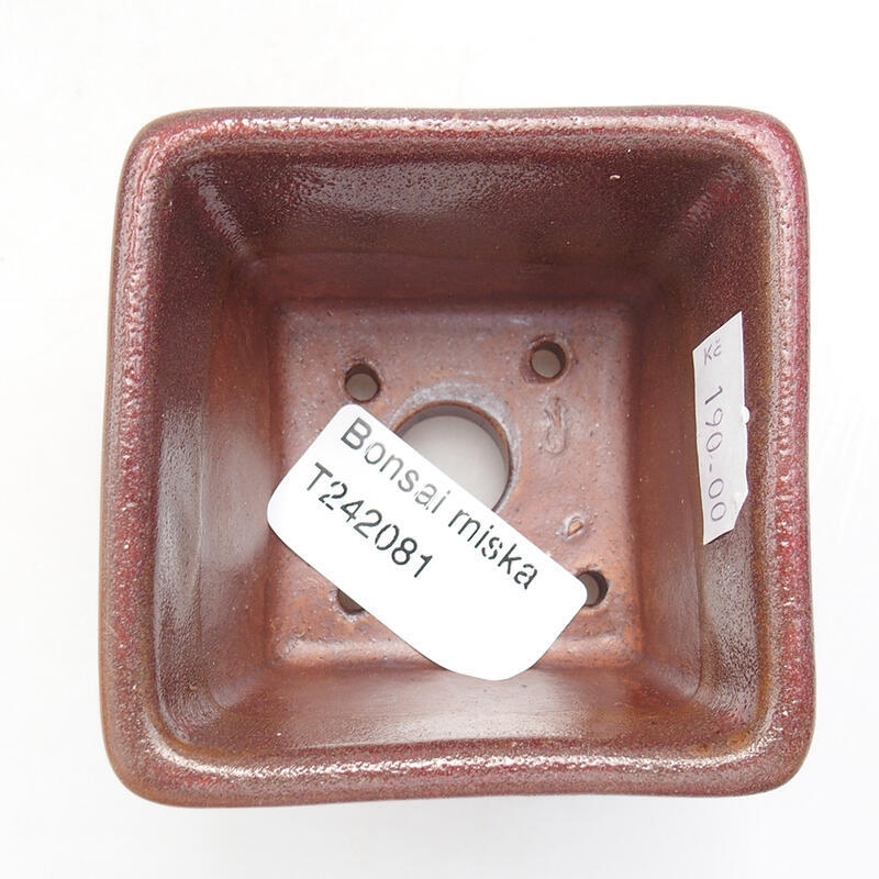 Bol à bonsaï en céramique 6,5 x 6,5 x 5 cm, couleur métal