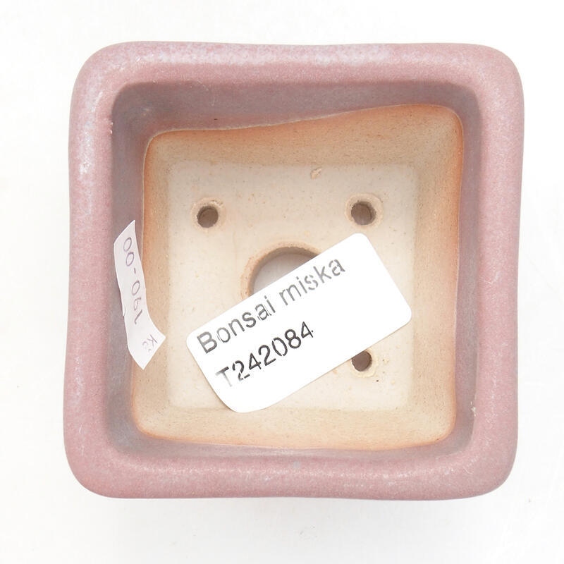 Bol à bonsaï en céramique 6,5 x 6,5 x 5 cm, rose